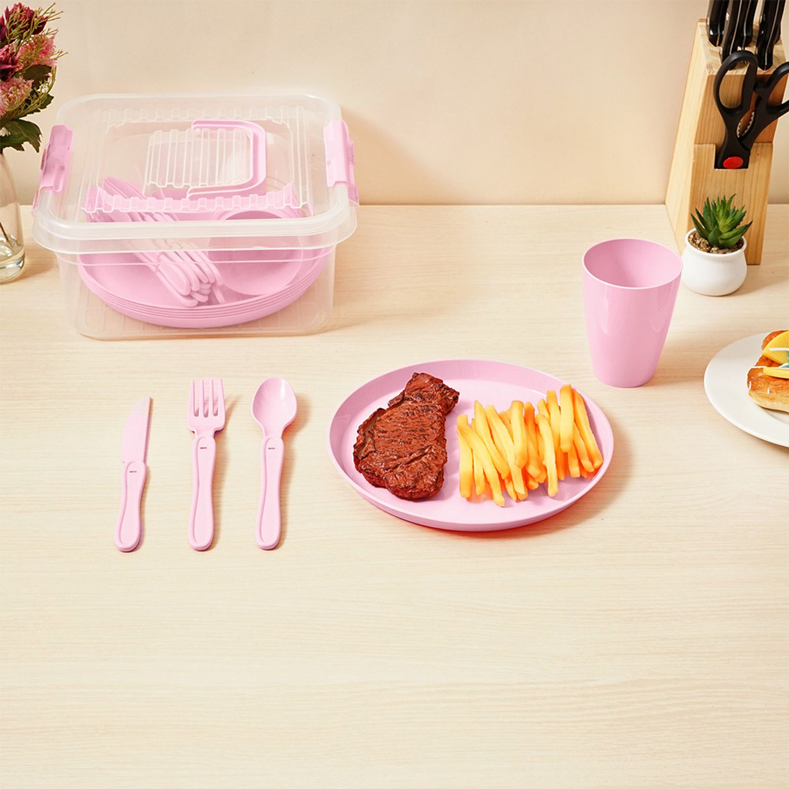 Appetite Set 30 Pcs My Box Picnic Perlengkapan Makan - Pink foto 3
