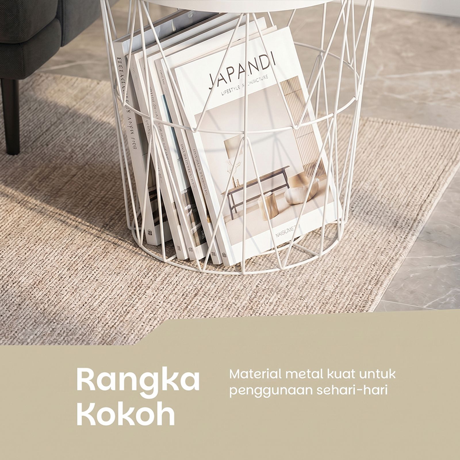 Informa Topaz Meja Tamu Dengan Penyimpanan - Putih foto 3